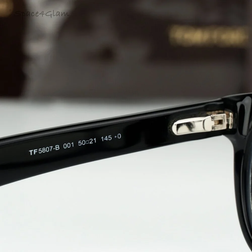 Tom Ford Women Eyeglasses Black Blue Light Block Round FT5807-B/O 001 BRAND NEW